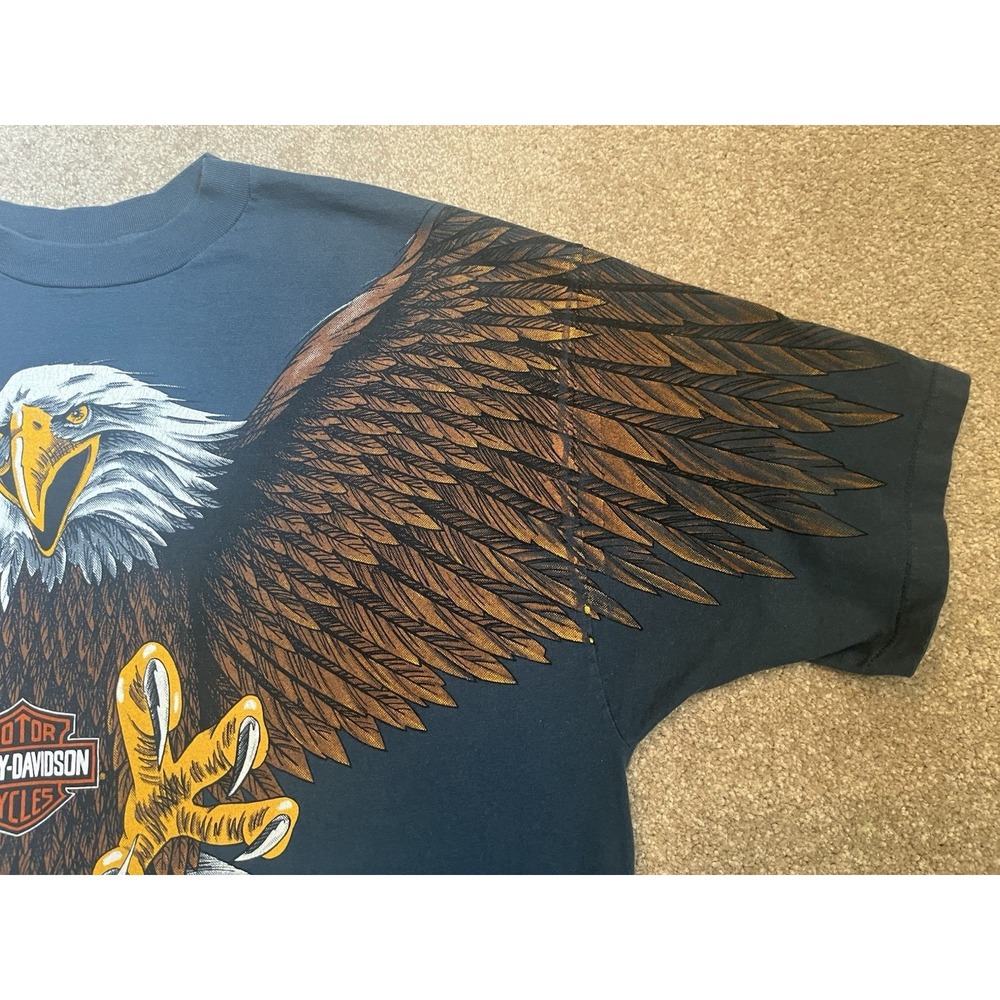 Vintage Harley Davidson T Shirt Eagle Double Sided Single Stitch Hanes Beefy XXL - Picture 10 of 16